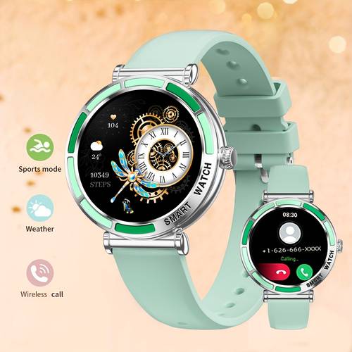 ladies smartwatch supports call function 1 27 inch high definition compatible with and ios over 100 sports pedometer activity recorder diy dial music control fitness ideal holiday gift