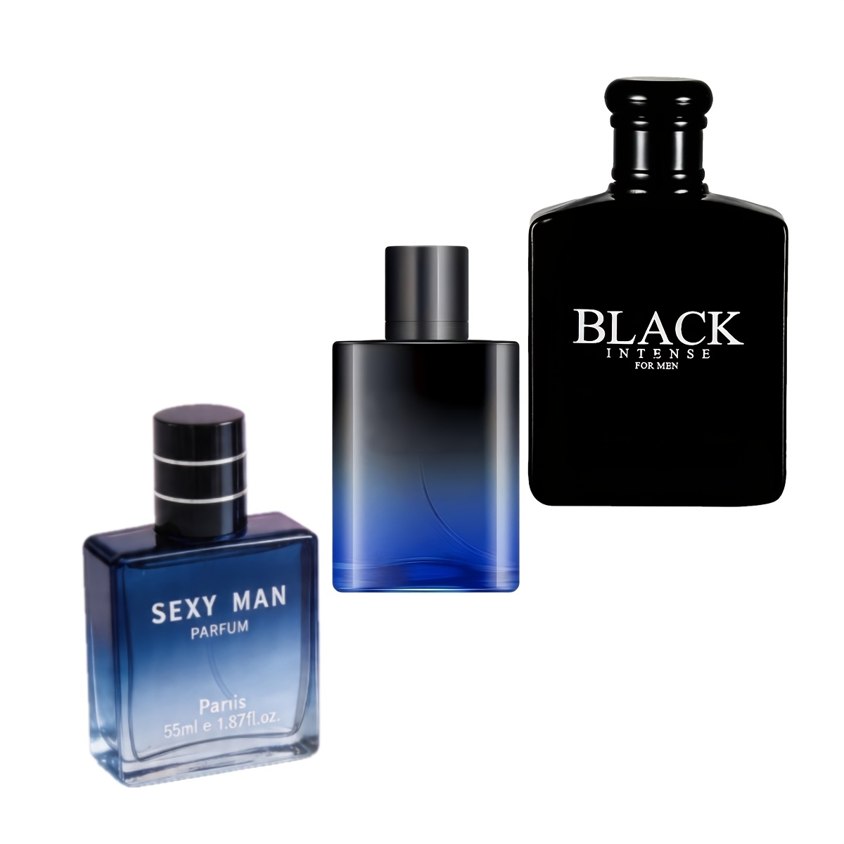 Image of 3pcs Citrus Set Men Black Perfume Blue Sexy Black Blue Citrus Fruity Herbal Citrus Floral Citrus Spicy Floral Notes For Daily Dating Holiday Gift Concentration 5 To 15 Percent