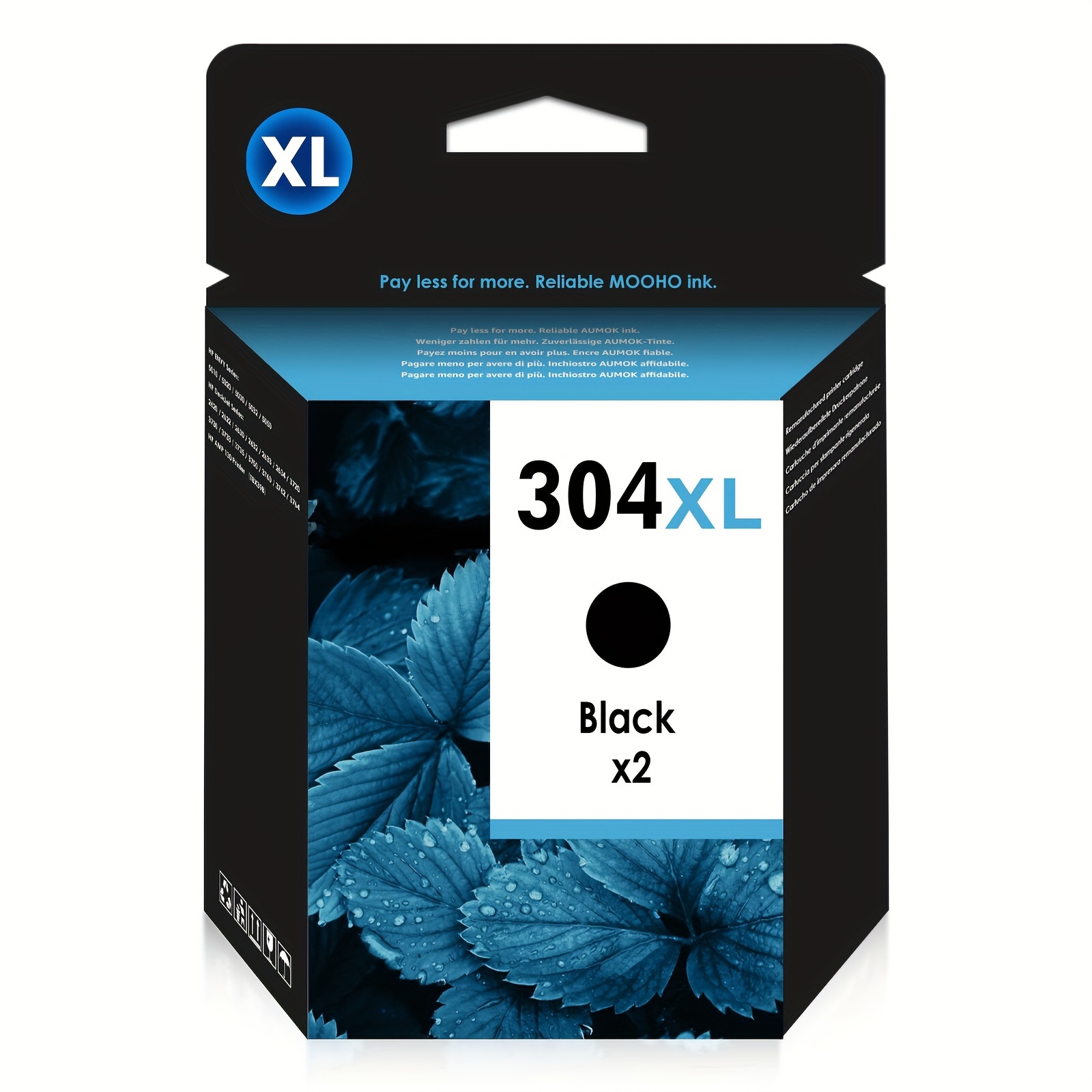 TEMU de tinta 304 XL compatible con HP 304 304XL para AMP 130, 5010 5020 5030 5032 5050, 2622 2630 2632 2633 2634 3720 3730 3733 3735 3750 3760 3762 3764 Negro 2 unidades