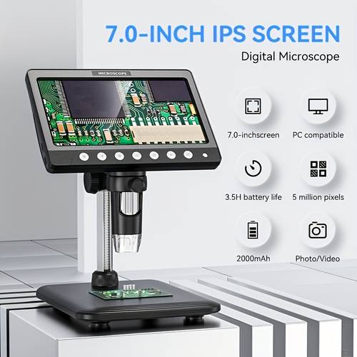 7inch 10 1200 microscope magnifier 8 realistic image capture for education and research computer compatible detailed exploration coin soldering