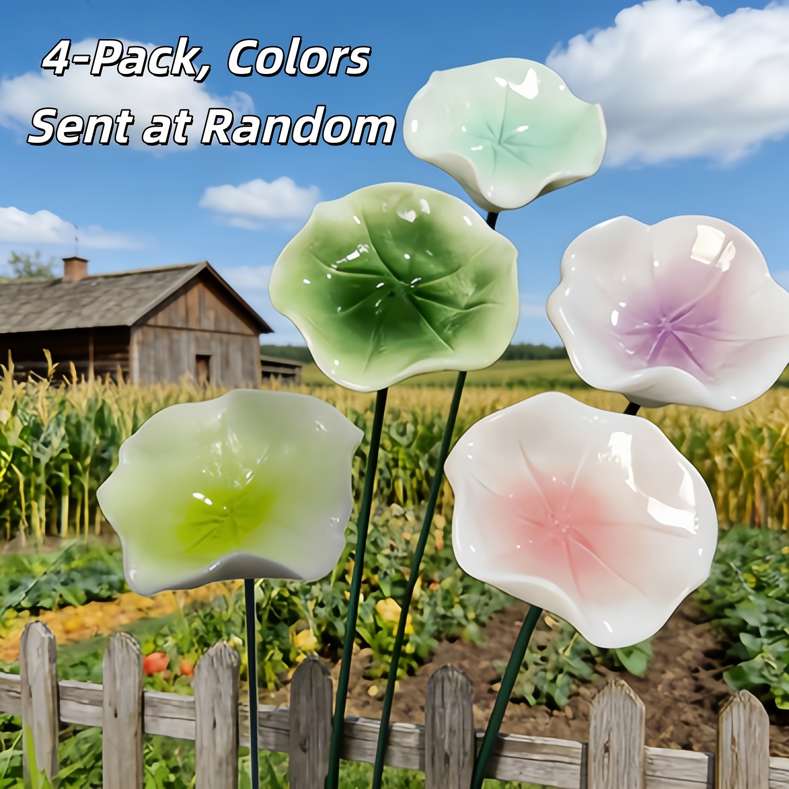 Image of 4pcs For Lotus Feeder, Color Sent, Bee Sugar Feeder, Handmade Ceramic Feeder, Suitable For Indoor Decoration, For Outdoor Feeding Of Bees And Butterflies