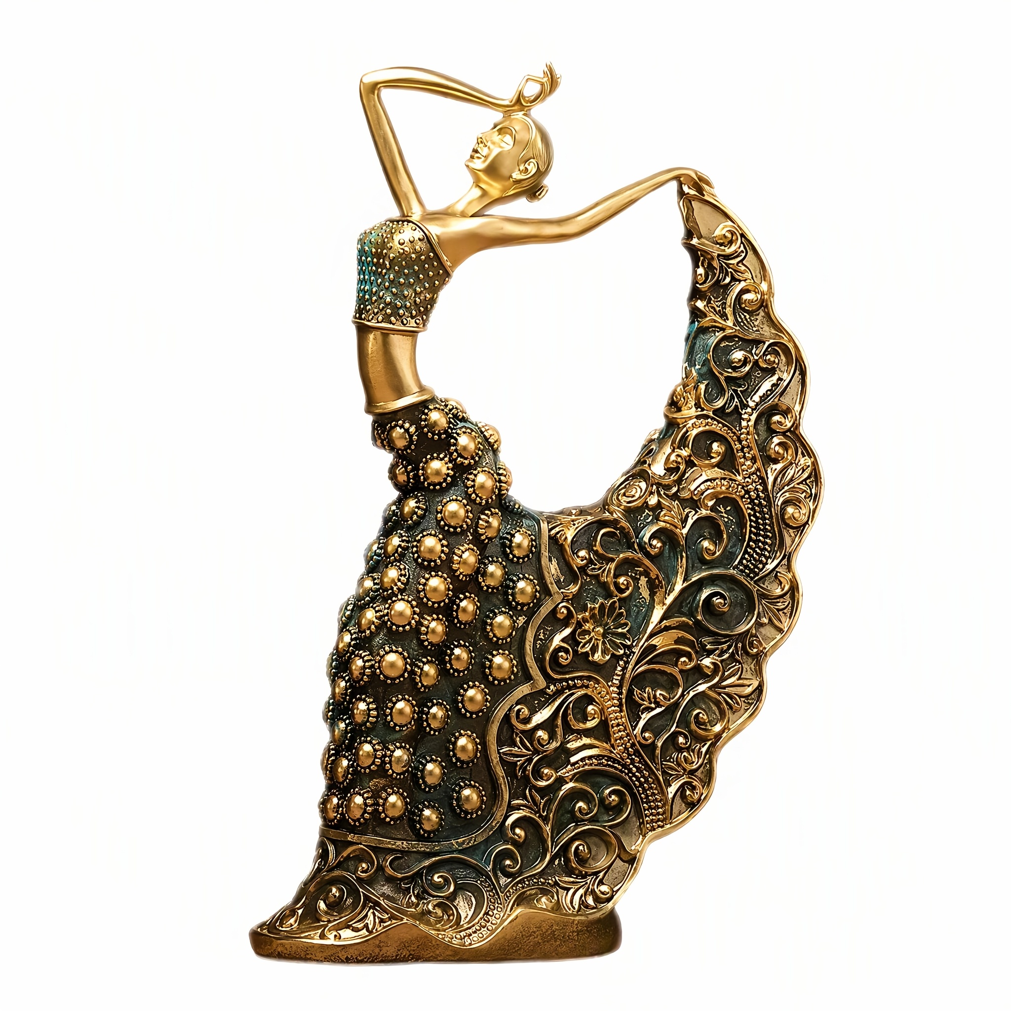 Image of 1pc Peacock Dancer Statue, Resin Sculpture, Handicraft Home Decoration, Handicraft Decoration, Wedding Room Living Room Cabinet Entrance Decoration, Christmas, Holiday Gift