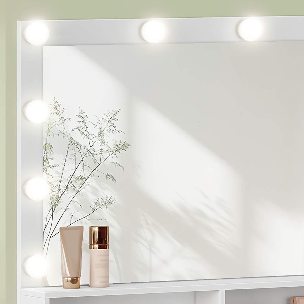 Dressing Table with Large HD Mirror and LED Lighting