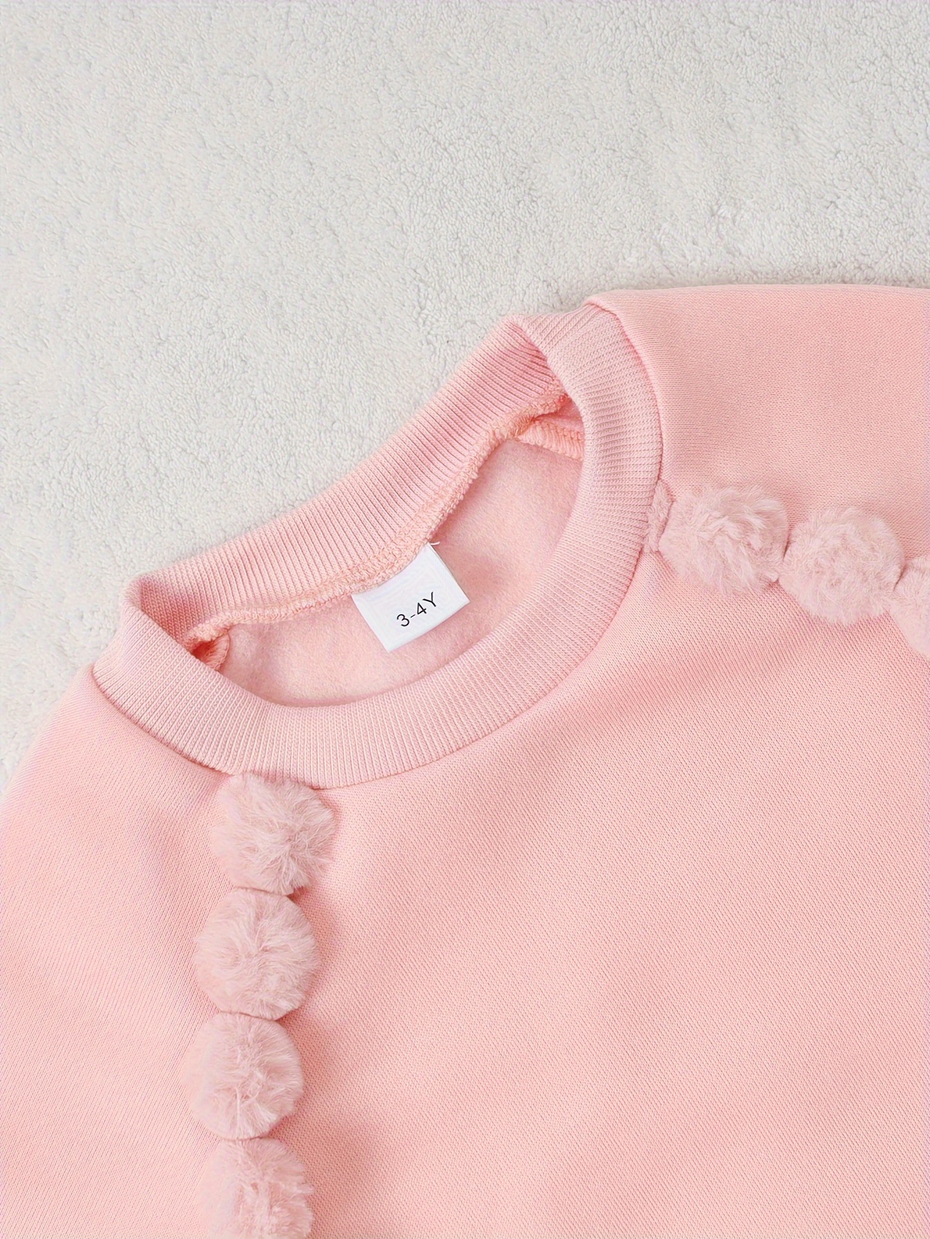 Girls' Solid Color Long-Sleeve Top and Flared Pants Set