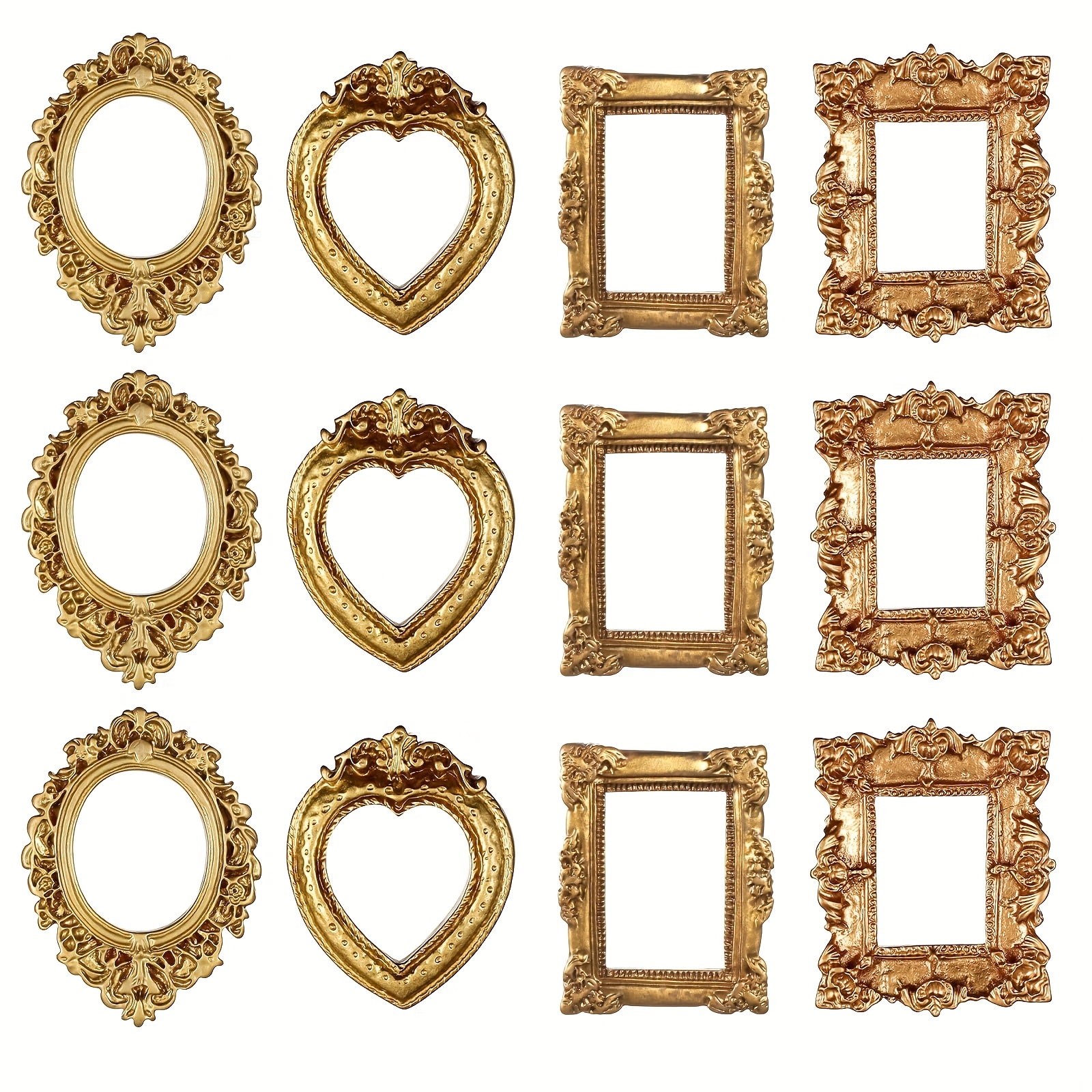 item picture 12 vintage mini photo frames in small baroque resin   displaying jewelry mini rectangular stands for tables or wall hanging ideal for photos festive parties christmas and wedding decorations