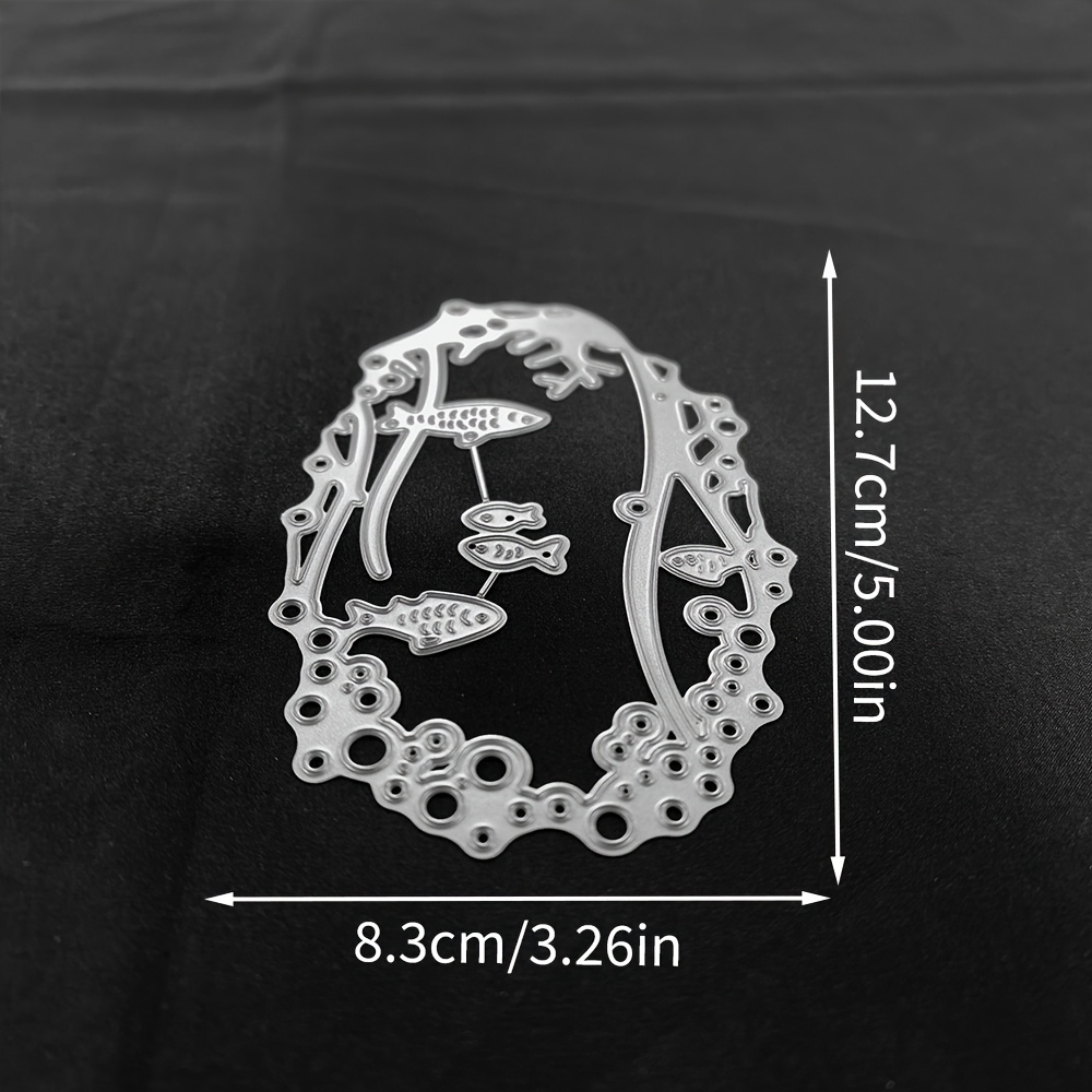 TEMU 1pc Ocean Theme Pattern Metal Die-cut Mold, Embossing Stencil Creative Designs Ideal For Diy Crafts, Scrapbooking, And For Cards And Diy