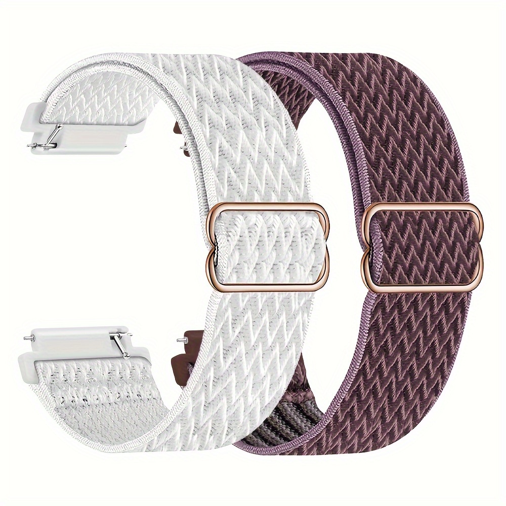 

2-piece Wave Pattern Nylon Watch Bands For Samsung & Huawei - Waterproof, Hook And Loop Closure, Stretchy Fabric Straps