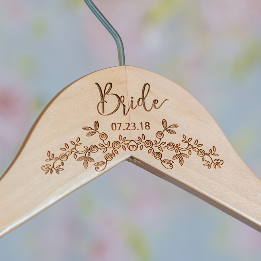 

（customized）1pc Personalized Bride Hanger-wedding -bride Hanger-wooden Carving Hanger-exquisite Supplies, Unique Gift