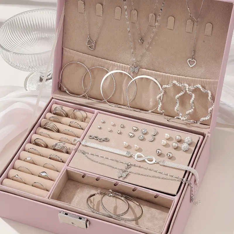 59pcs Elegant Style Exaggerated Infinity Symbol Bracelet, * Pendant Necklace, Luxury * Set with Bracelets, Anklets, Rings & Earrings for Women - Trendy Daily Wear or Party Accessories Gift (* Included)