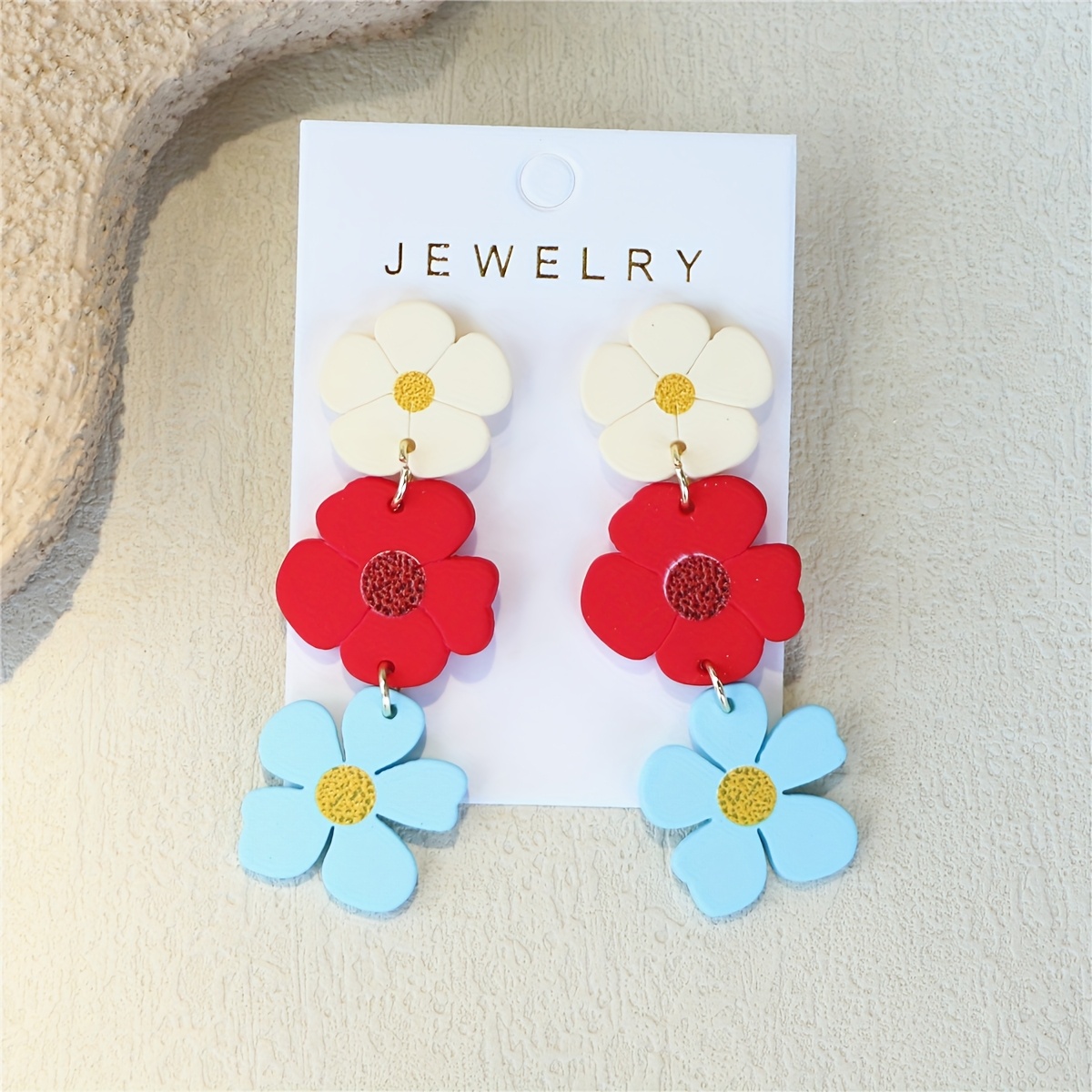 Women's Triple-Layer Cute Temperament Acrylic Earrings