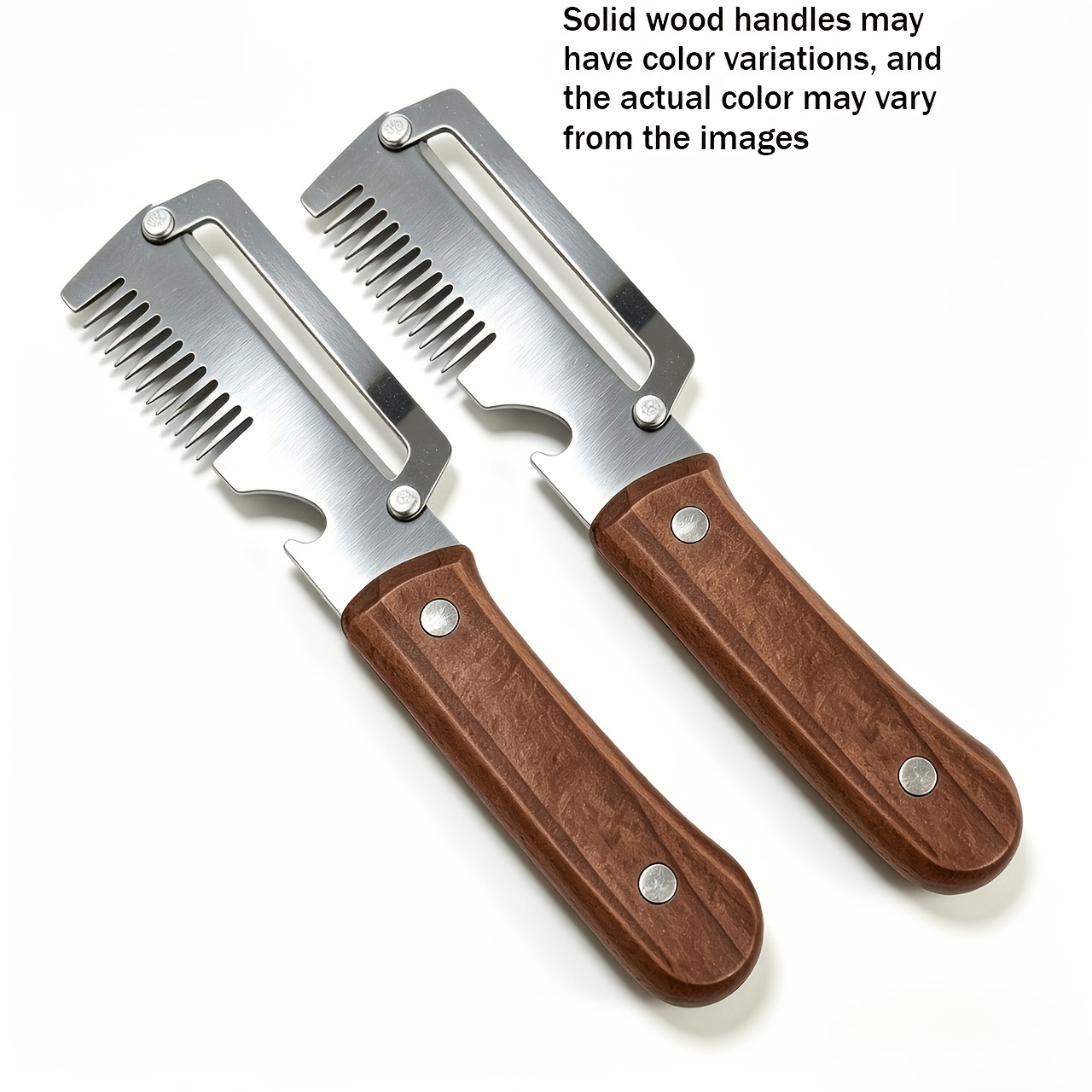 2pcs Multi Functional Peeler, Kitchen Specific Solid Wood Handle Peeler, Household Onion And Cutter, 2-in-1 Fruit And Vegetable Peeler