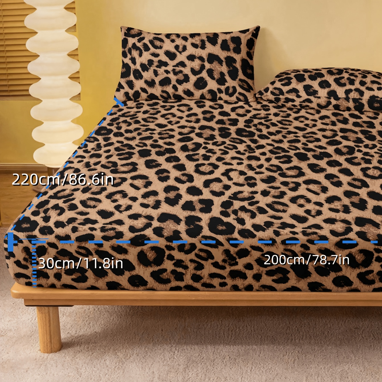 TEMU 2/3pcs Leopard Print Fitted Sheet Set, Featuring Classic Leopard Print For A Vintage Bedroom Ambiance. The Fabric Is Durable And Hard-wearing,