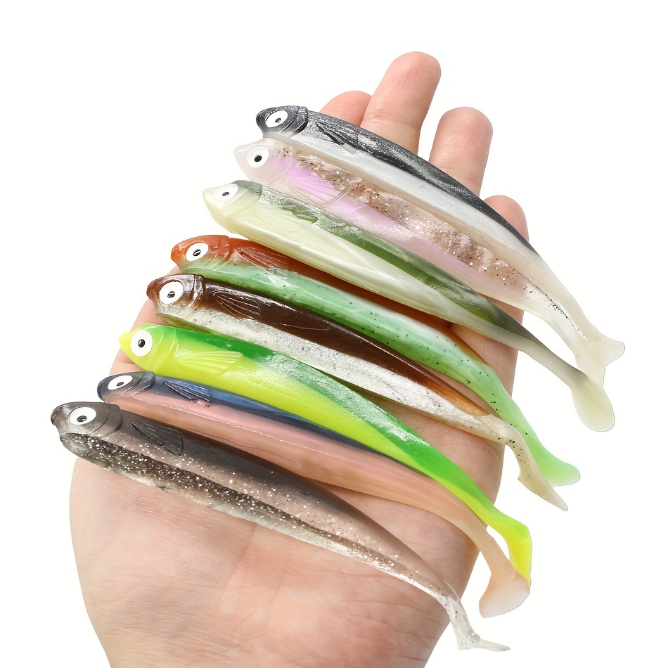 

4pcs 12cm Multi-color Fishing Soft Bait, Spiral Tail Artificial Bait, Ice Winter Fishing Bait