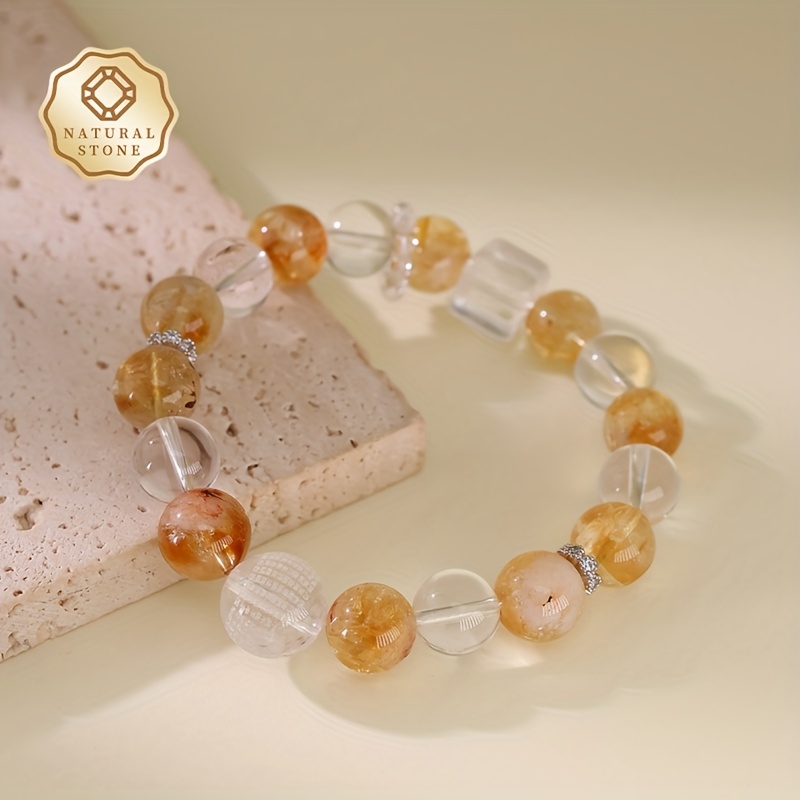 Natural Stone Bracelet 11mm Gift Natural Ore Pattern Cracks Wrapping