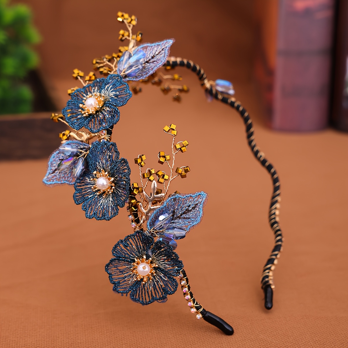 1/7/10pcs flower headbands, elegant floral pearl tulle  display picture 3