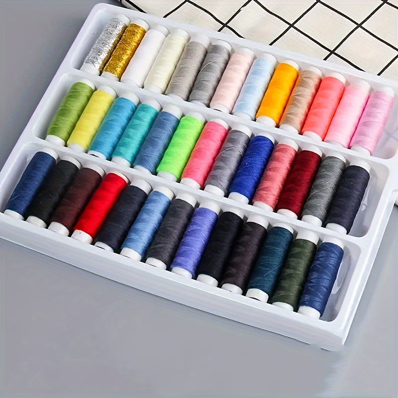 

39-color Polyester Sewing Thread Kit - Durable Hand & Machine Embroidery Floss With Storage Case For Diy Crafts And Repairs