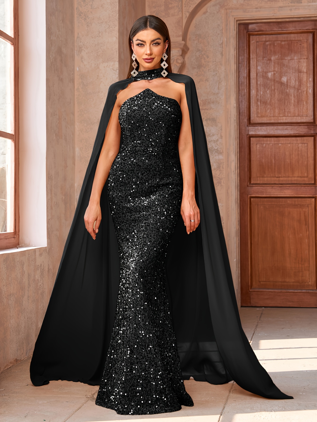 shoulder fish tail dress elegant fashionable maxi Temu