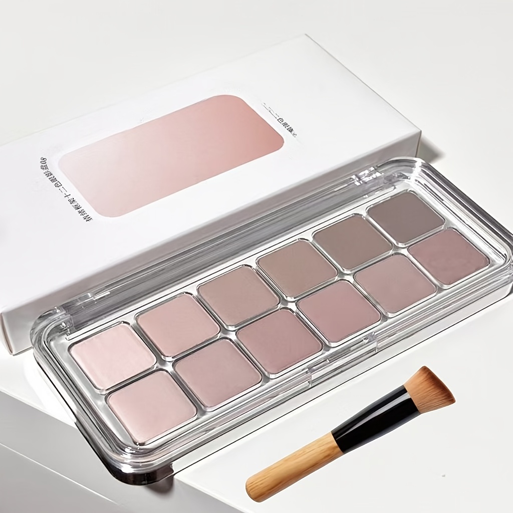 12-Color Eyeshadow Palette Featuring Matte, Shimmer, And High-Gloss Finishes, with Low Saturation Cool Tones And a Mix of Earthy And Vibrant Shades. This Multi-Purpose for Makeup Palette Is Ideal for Both Daily Use And Special Events