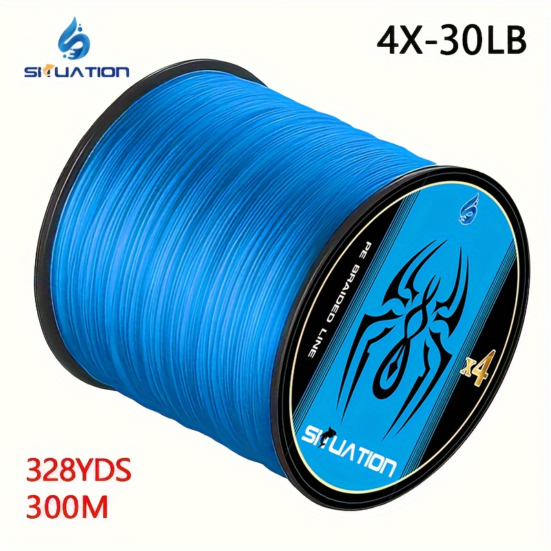 TEMU Pe Braided Fishing Line 4-strand Pe Line Blue Color 300m/328yds Strong, Smooth For Long Casting, Durable And Versatile For All Fish