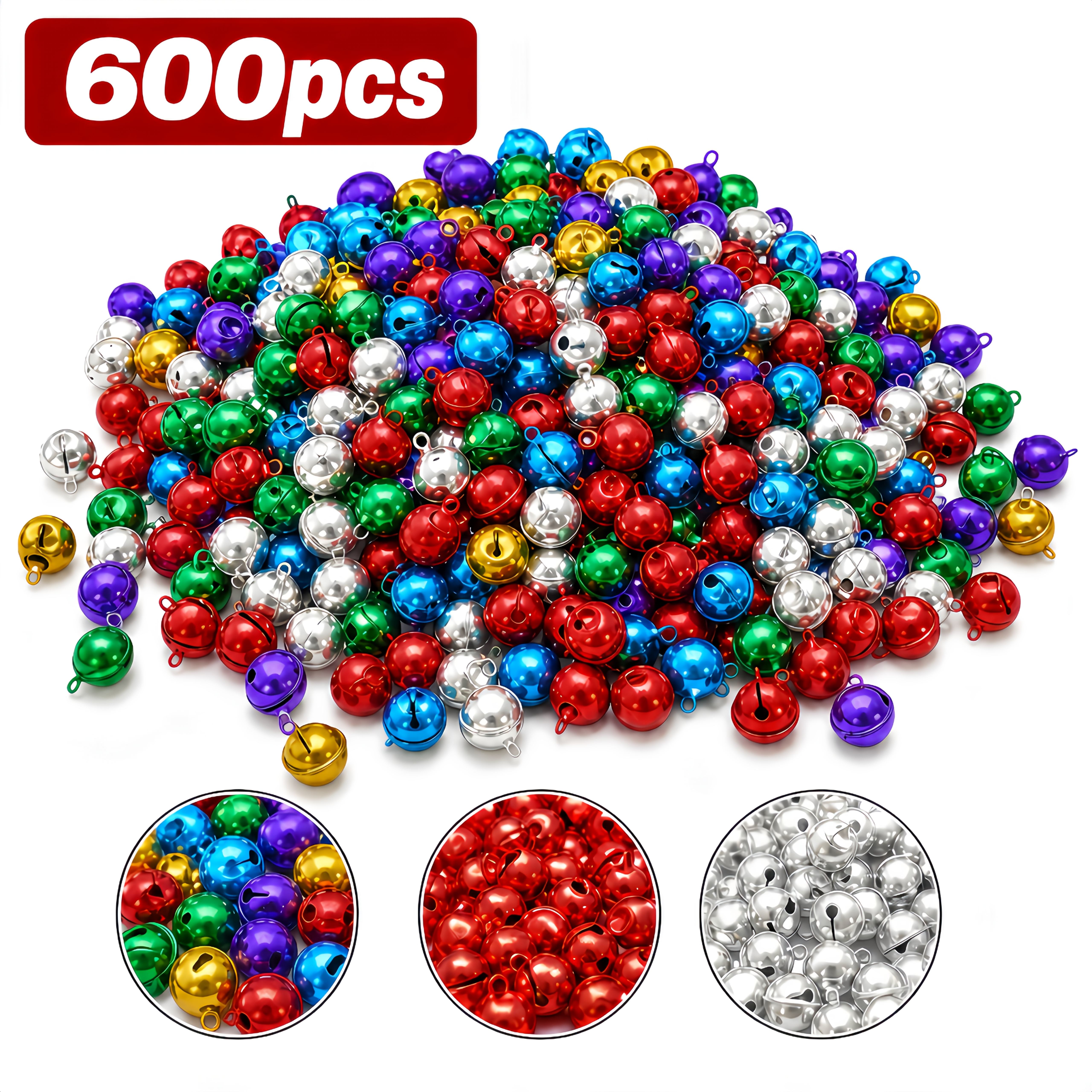 TEMU 600pcs Mini Colored Metal Bells, Handmade Additions, Making Materials For Bracelets And Keychain Charms, Ornaments For Christmas Trees, Wreaths