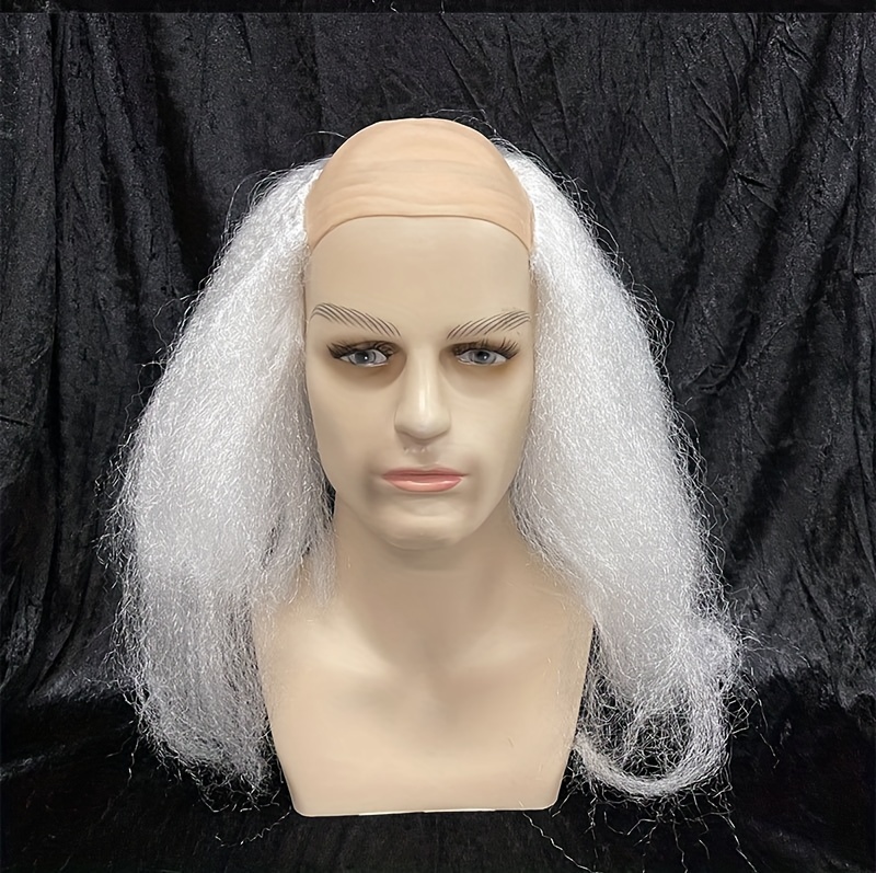 Funny Wigs For Costume Parties, Cosplay Games, Performances, Bald Wigs, Black Scalp Wigs, White Christmas Wigs, Yellow Funny Wigs, Birthday Party Costumes, Party Dress-up Accessories details 4