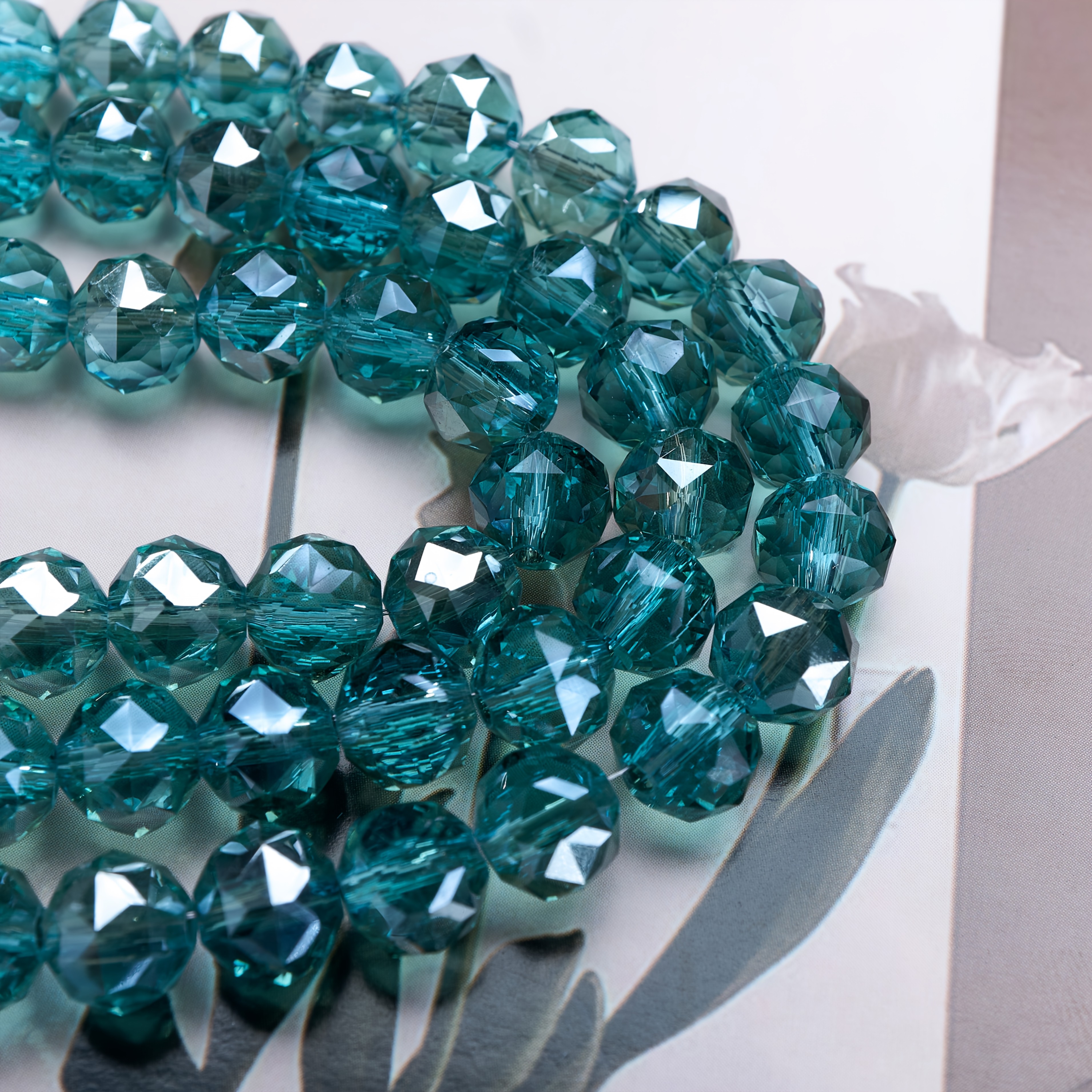 E-shop 8mm (30 Stück) / 10mm (25 Stück), Österreichische Perlen, PeaRooster Blau AB Facettierte Rondelle Spacer Perlen für Schmuckherstellung,