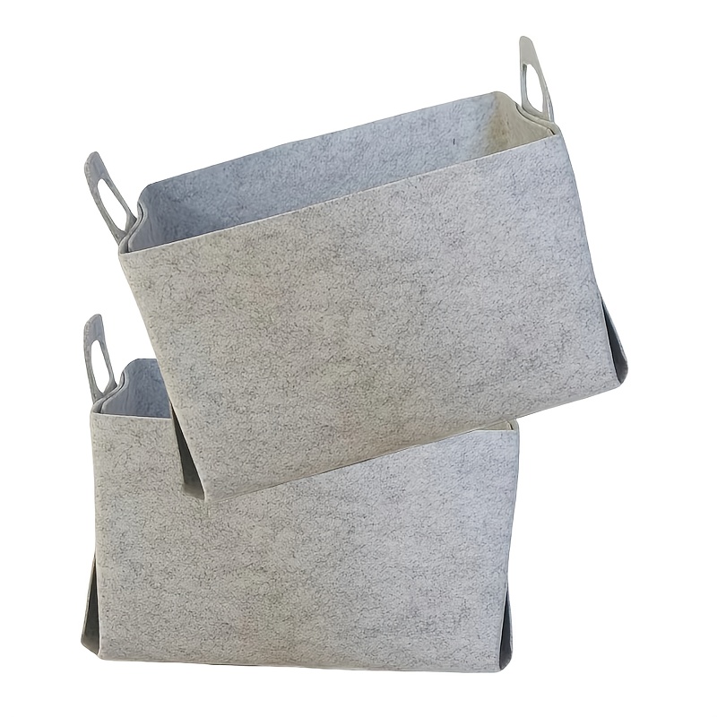 Foldable Felt Storage Box - Light Grey, Key &amp; Trinket Organizer with Lid, Ideal for Cosmetics &amp; Jewelry, Hand Washable, Home Organization | Modern Storage Box | Felt Fabric Box, Jewelry Organizer