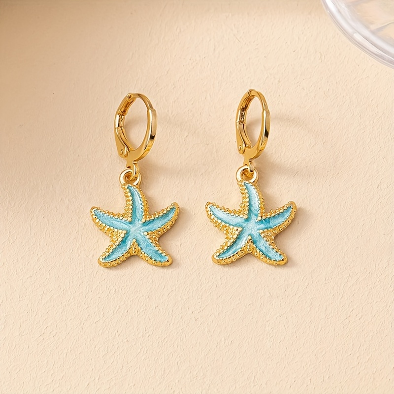 Starfish Dangle Earrings Ocean Vacation Style Holiday Jewelry
