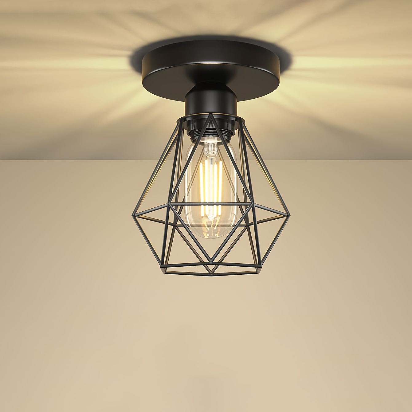 industrial style semi flush mount ceiling light fixture Temu Nigeria
