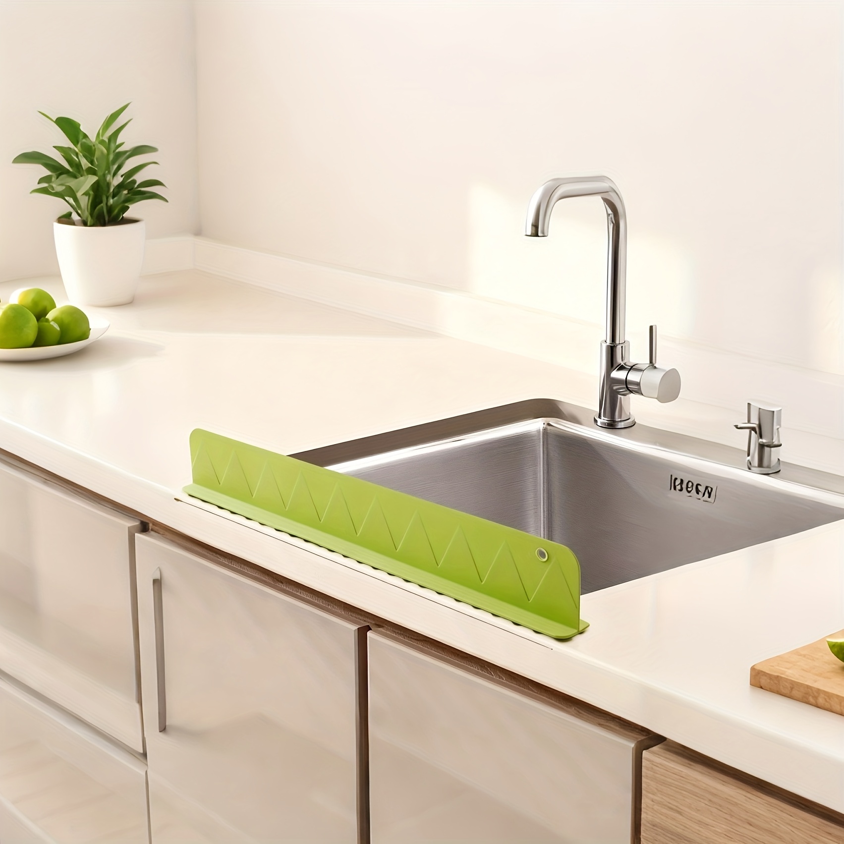 item picture silicone splash guard for kitchen sink non slip easy clean countertop barrier with large suction cup fits standard sinks prevents   and messes ideal for home and restaurant use kitchen sink accessory modern kitchen accessory