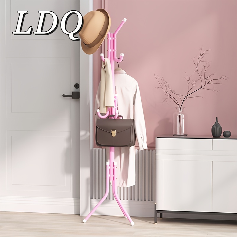 

1pc Pink Clothes Stand, Durable Rack For Shirts, Hats, Coats, Bags, Scarves, Household Clothes Organizer For Entryway, Hallway, Office, Bedroom, Living Room, Pink/white/black/blue