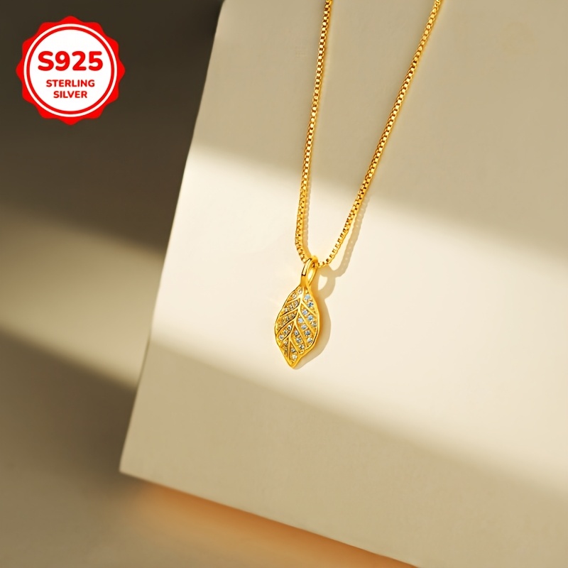 Women's 925 Hypoallergenic Radiant Leaf Necklace, Elegant Gift