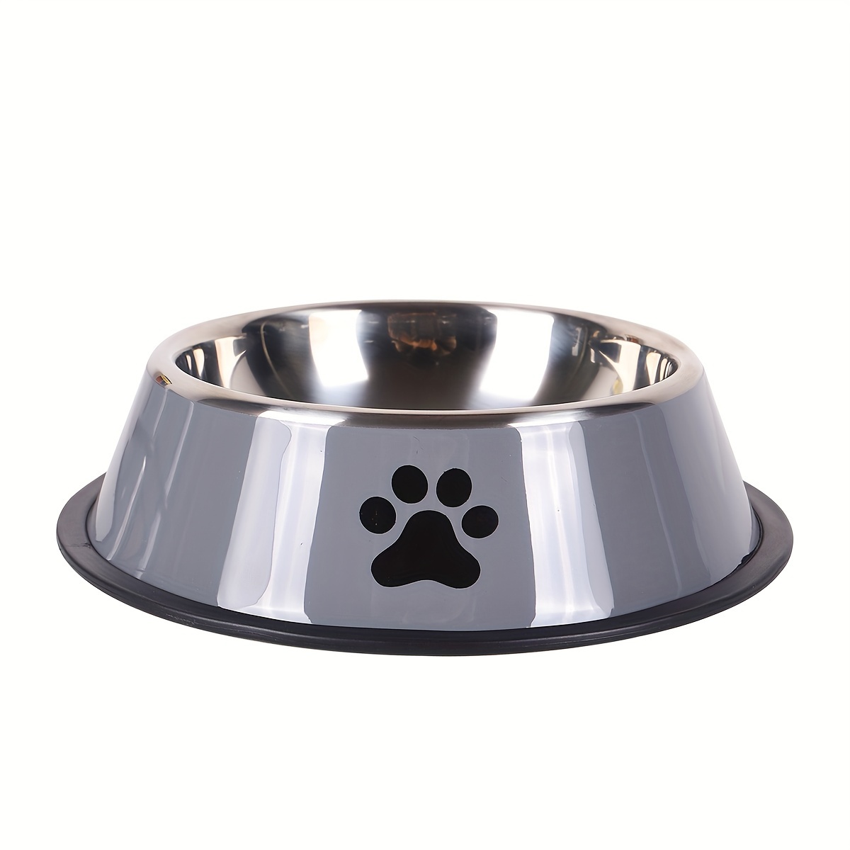 Pet Bowl Stainless Steel Paw Print Dog Bowl Large Capacity Feeding And Watering Dog Medium And Large Size Feeding Bowl