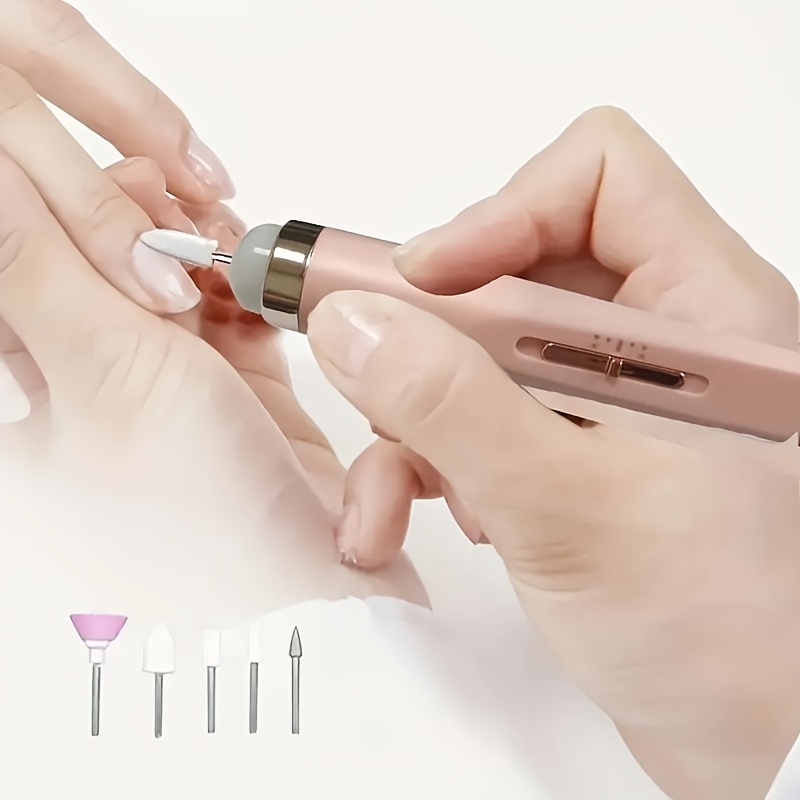 1 Set Portable Electric Nail File, Nail Pedicure Tool With Nail Drill Bits For Home And Salon Use, Get Professional Nail Art Effects At Home, Multiple Replacement Heads
