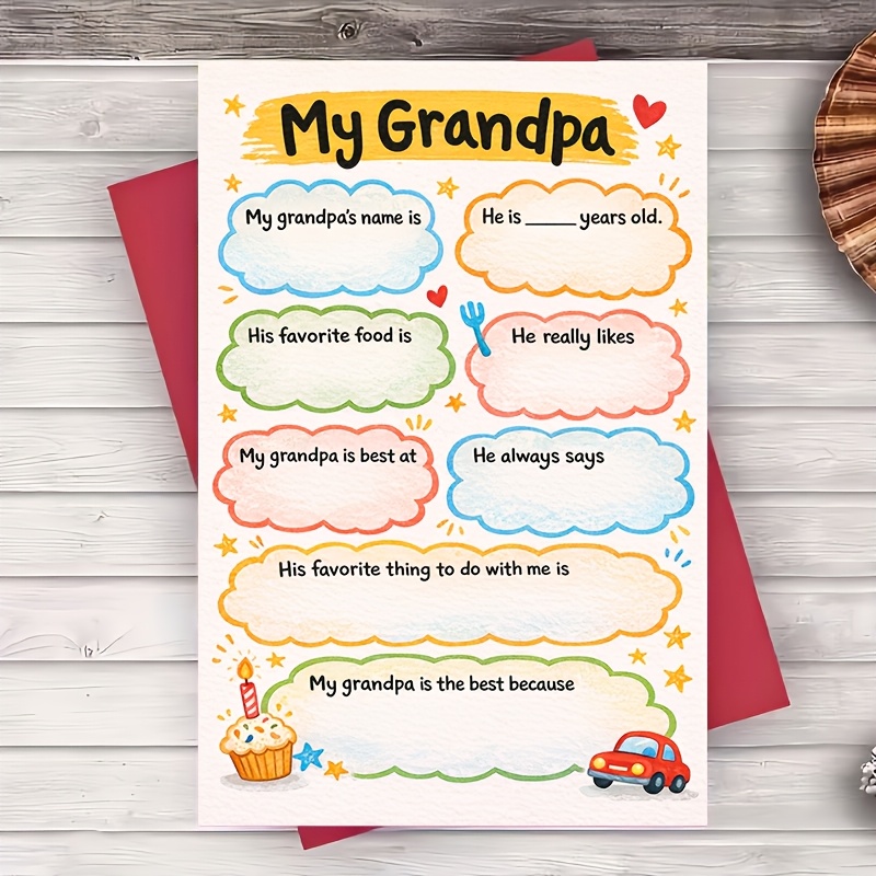 TEMU 1 Envelope And 1 Greeting Cardgrandpa Appreciation Card The Blanks Keepsake For Fathers Day Birthday Celebration Thoughtful Gift For Grandpa