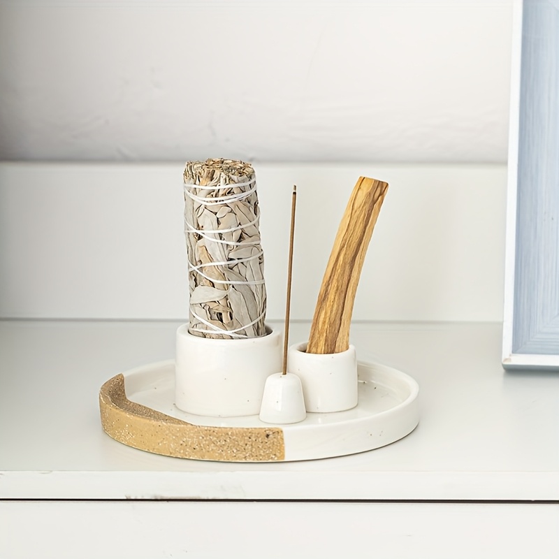 2 Stück Räucherstäbchenhalter Holz - Umgekehrtes Design Mit Aschefänger