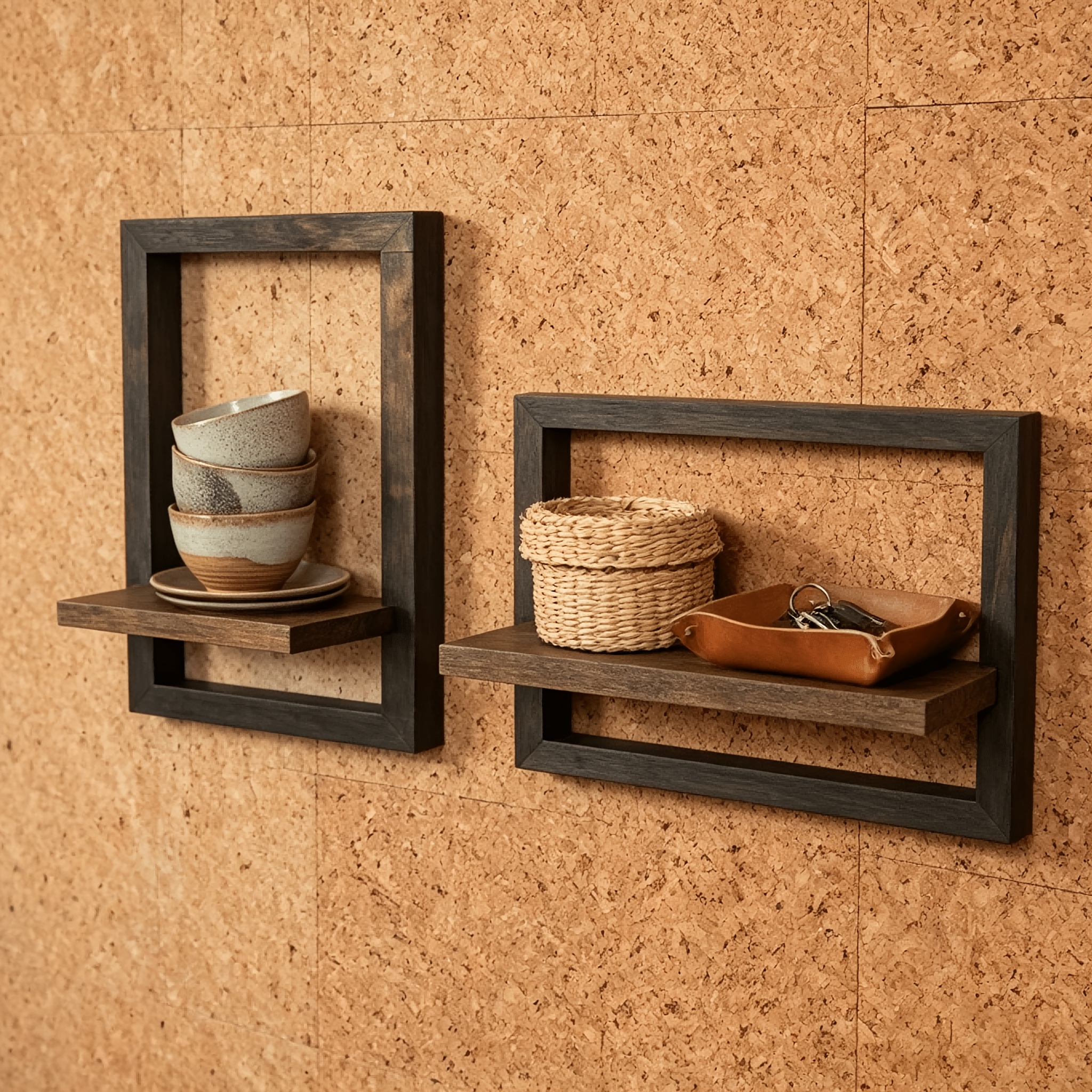 TEMU Set /4 pezzi di mensole da parete in legno vintage, mensola a muro, ripiano a muro, mensola a muro sospesa, stile country vintage, mensole