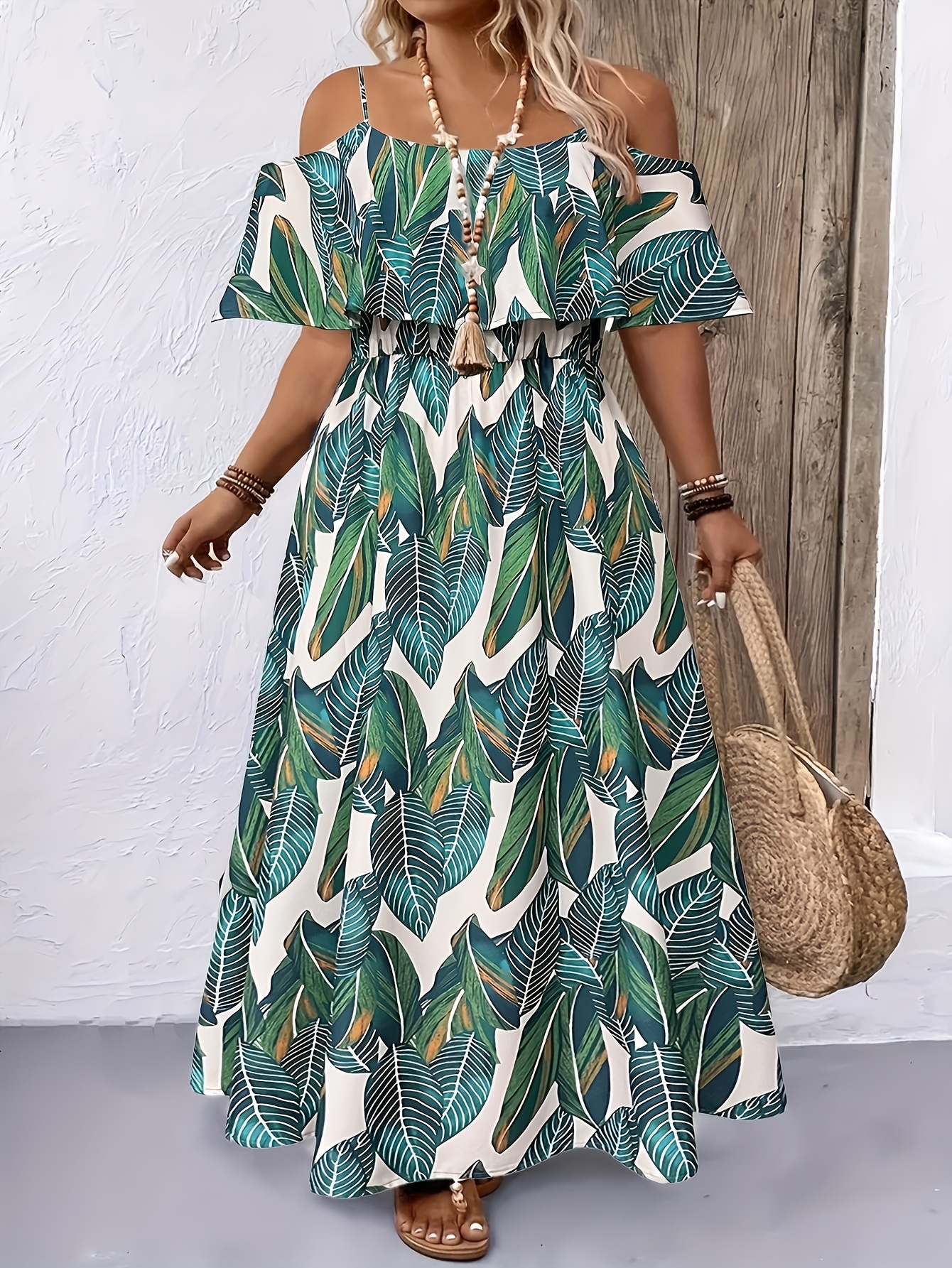green tropical print maxi dress Just The Beginning Seafoam Green Tropical Print Maxi Dress