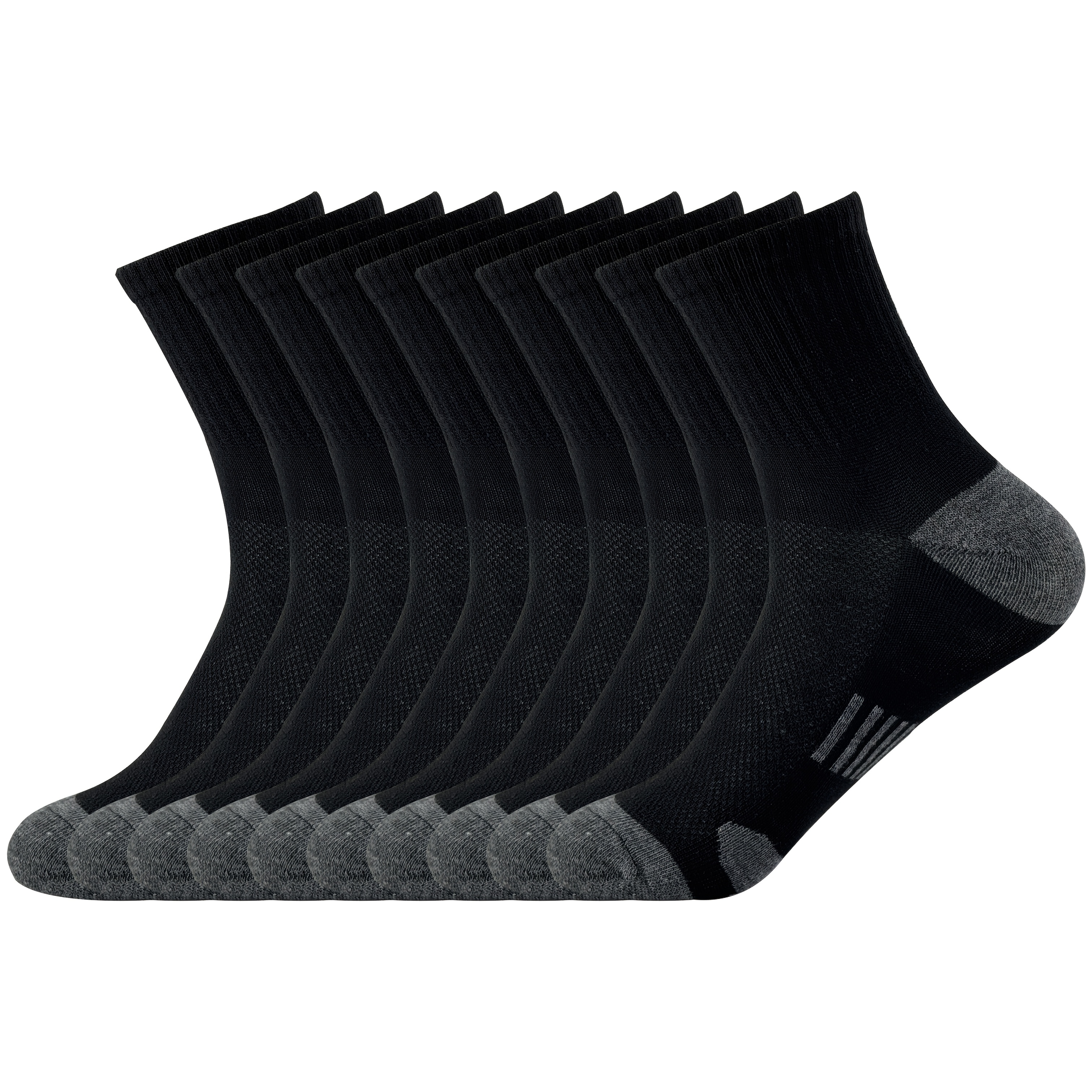 E-shop 10/20 Paar Herrensocken, Große Sport-Socken bis zur Wade in Schwarz