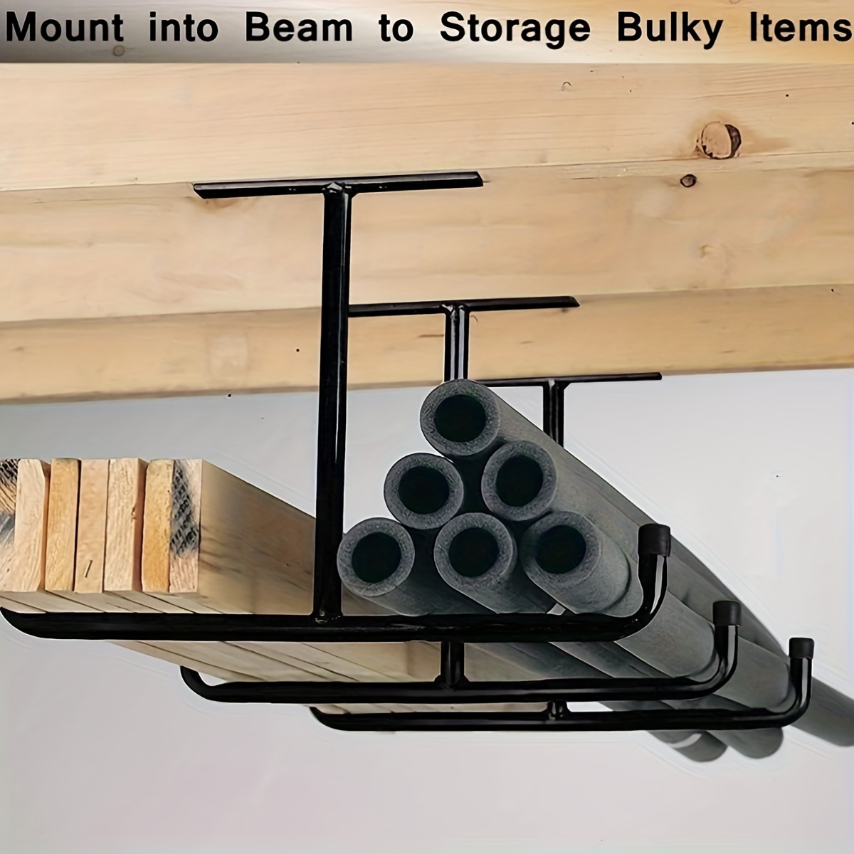 

1pc Garage Storage Hook Rack, Ceiling Installation, Heavy Duty Hook, Ladder Hook, Suitable For Hanging Hoses, Wood, And Other Items, For Garden Garage Warehouse Workshop