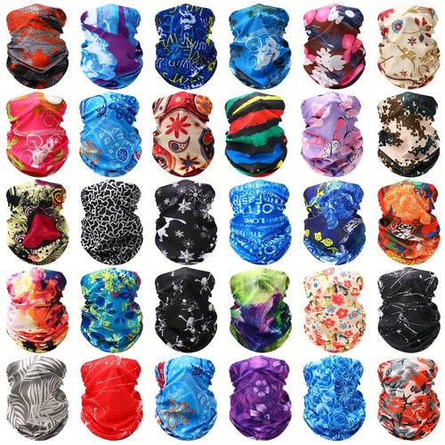 30pcs of neck gaiters elastic scarves headbands and sweat absorbing bandanas suitable for men and women during and running