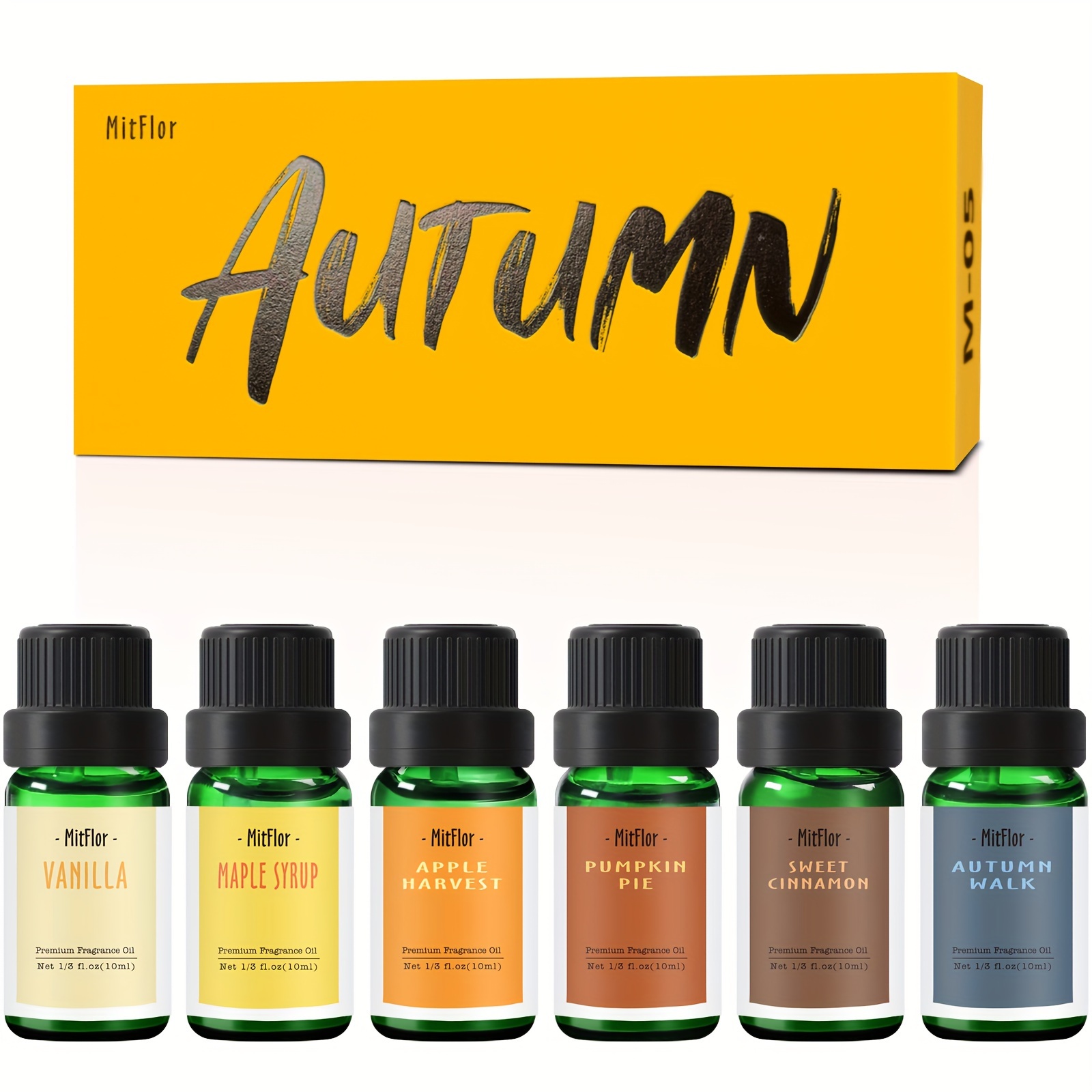 

Fragrance Oils, Mitflor Autumn Set Of 6 Premium Essential Oils For Diffusers For Home, Candle Making Scents, Aromatherapy Gift Set For Halloween Christmas, Pumpkin Pie, Maple Syrup & Autumn Walk