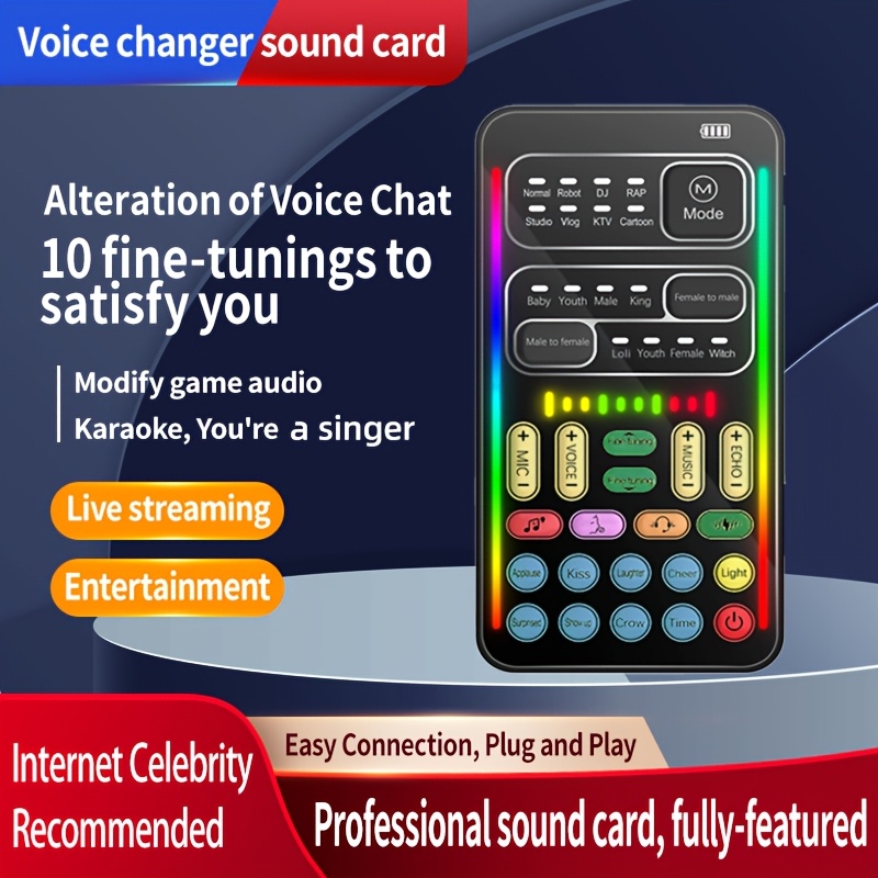 Voicemod Key Multifunction Handheld Voice Changer Tool Portable