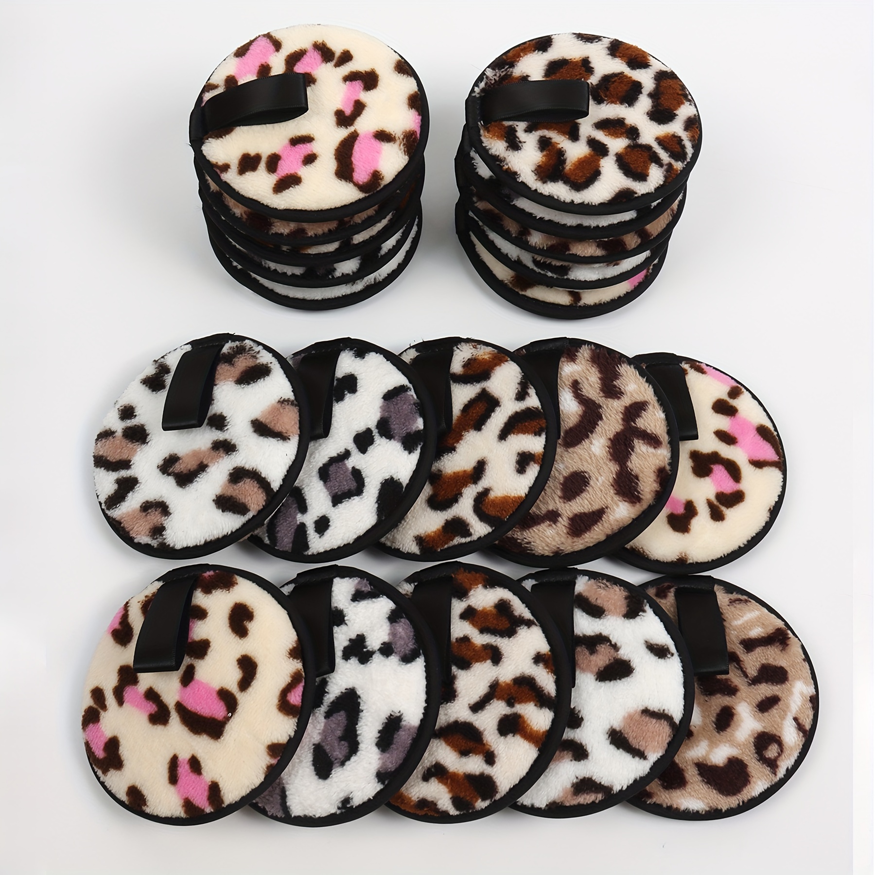 

Leopard Print Lazy Face Wash 5-15 Bags. Reusable Double-sided Face Wash, Used For Cleaning, Makeup Removal, Bathing, Suitable For Types