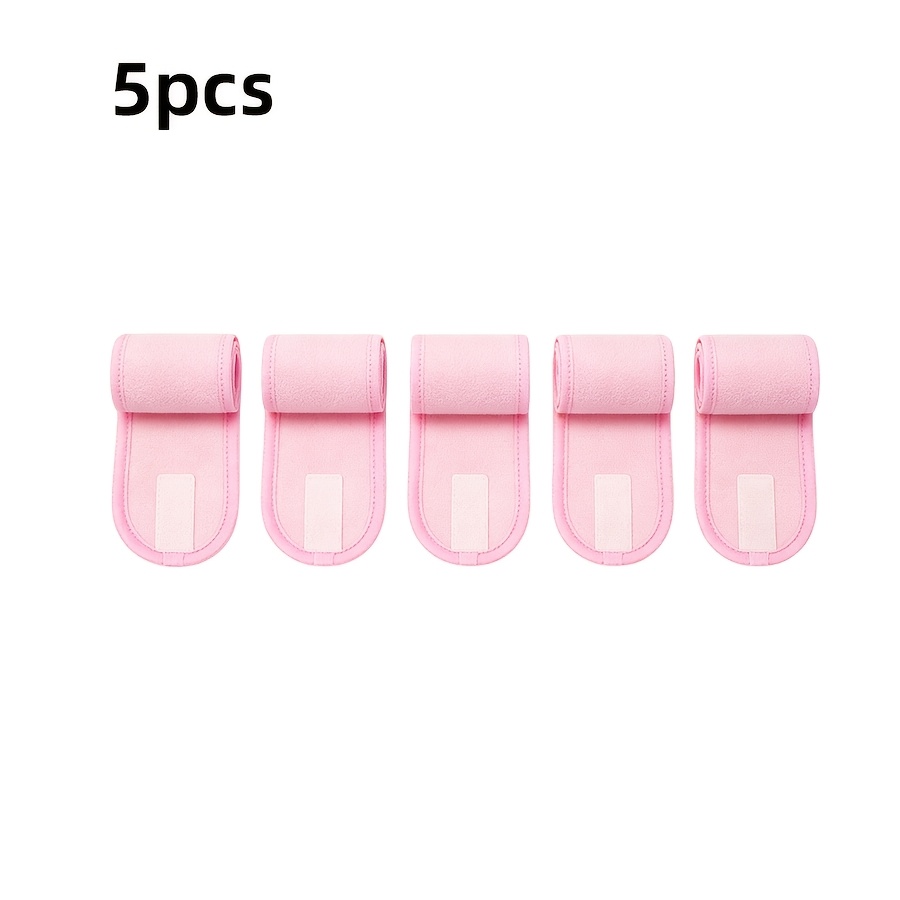 TEMU Lot de 5 élastiques à cheveux en éponge rose pour femme, adaptés , le yoga, les soins de et - Bandes de cheveux ajustables, bandeaux doux non