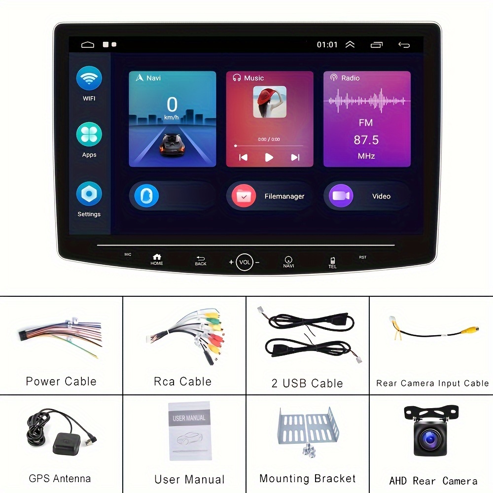 1g+32g Estéreo Automóvil Android Single Din Pantalla Táctil - Temu