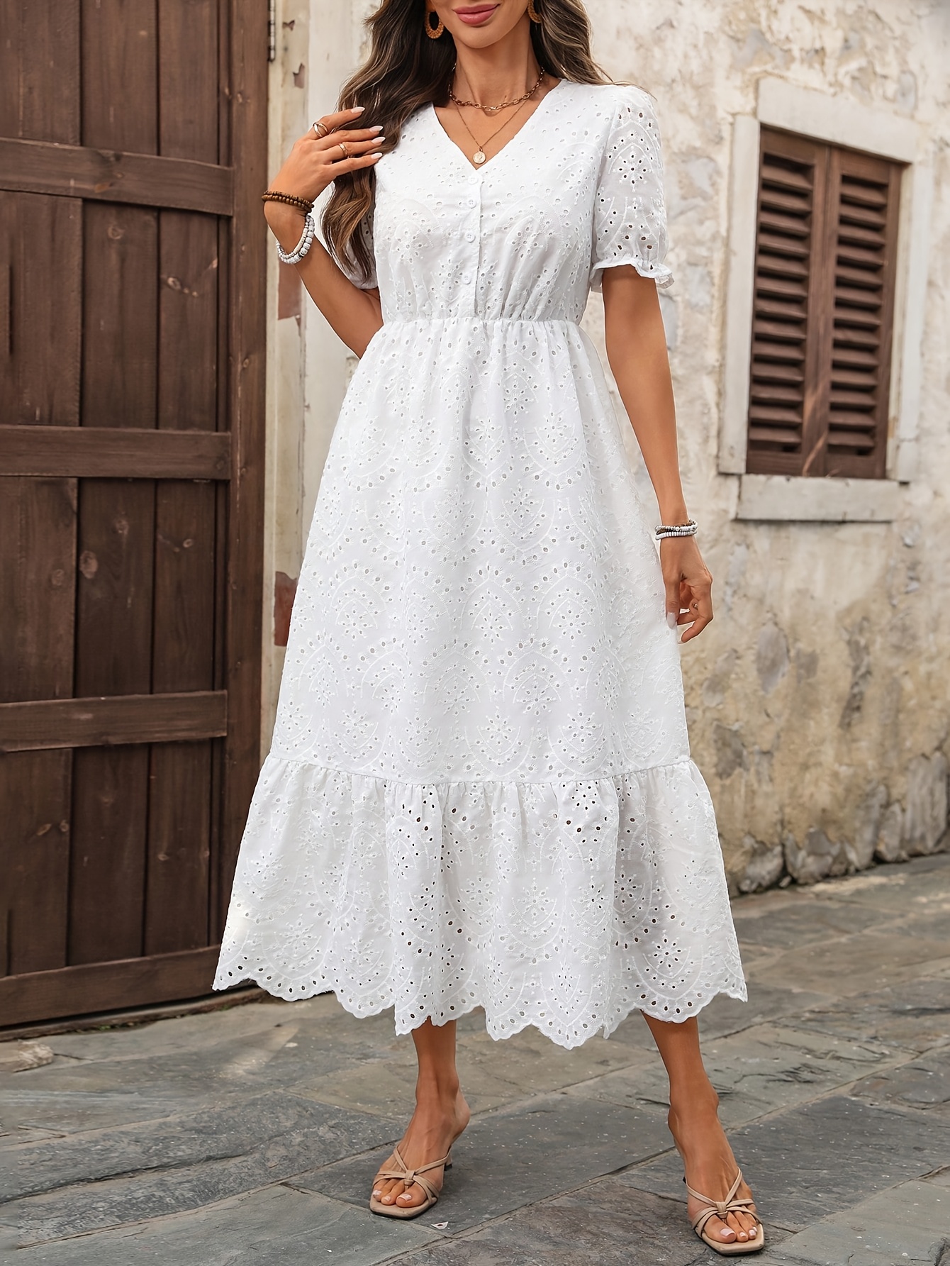 maxi dress for plus Light Pink Chiffon Long Sleeve Pleated Plus Maxi Dress