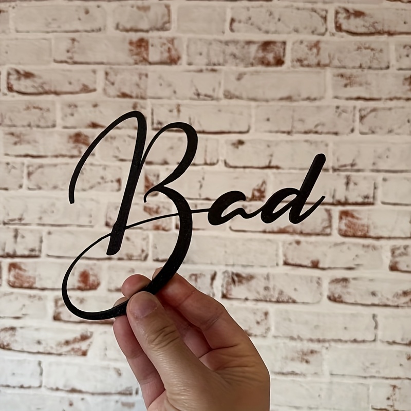 Image of Bathroom Door Sign, Bathroom Symbol, Home Toilet, Washroom, Bathroom Door Letter Decor Sign (black) halloween Christmas Decoration