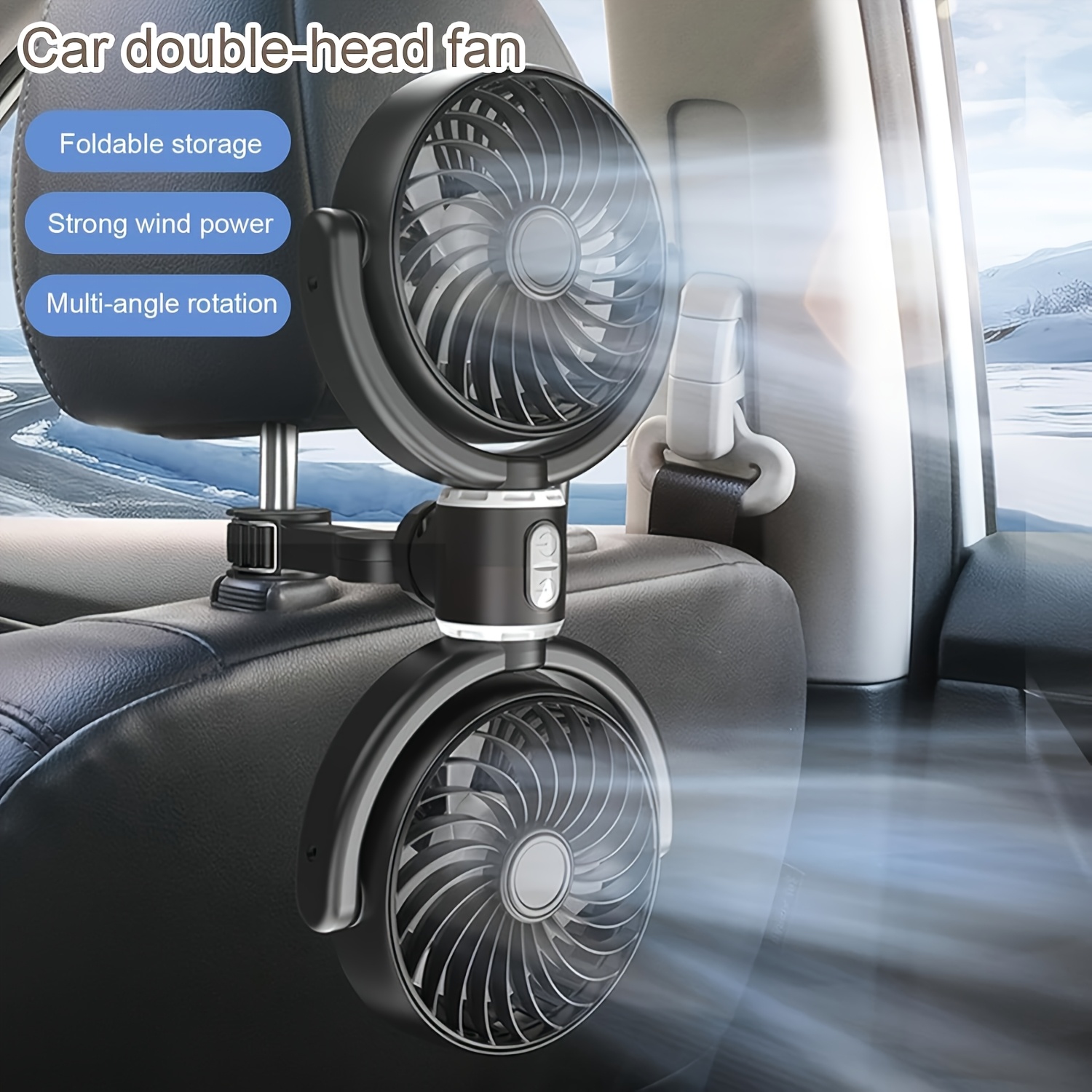 the 2026 summer car rear seat fan features three speed settings   degree adjustable angle operates   and   dual usb ports its ideal for keeping   cool during the summer and   a great gift for occasions like fathers