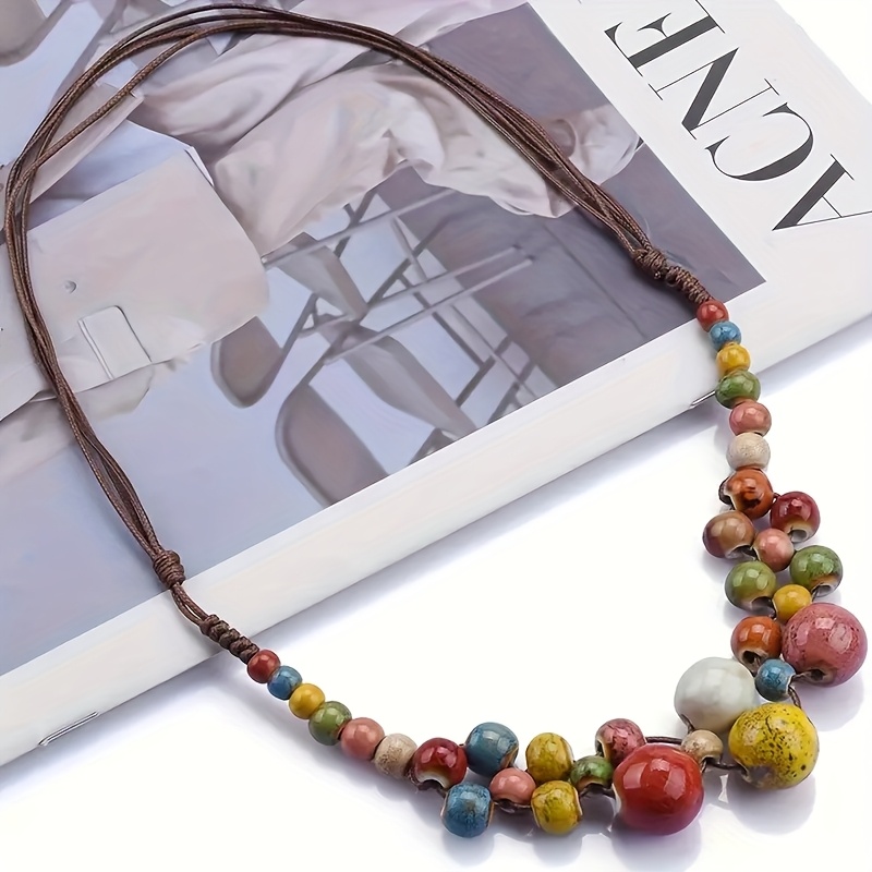Ceramic Dopamine Beaded Jewelry Set for Women